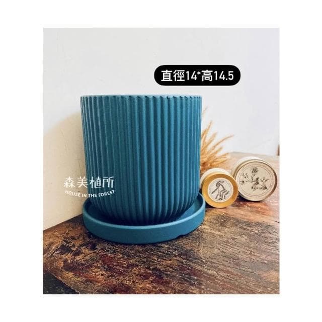 陶盆 簡約線條盆 北歐INS風 觀葉植物 水泥盆 盆器 盆栽