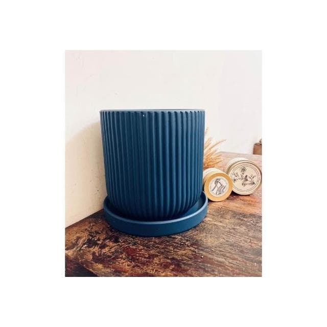 陶盆 簡約線條盆 北歐INS風 觀葉植物 水泥盆 盆器 盆栽