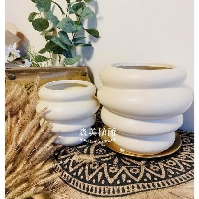 陶盆 米其林甜甜圈噴點盆 觀葉植物 水泥盆 盆器 盆栽 陶器 植栽 簡約盆 多肉盆