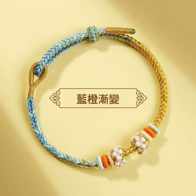 🎗飾間首飾鋪 鈴蘭花編織手繩首飾黃金轉運珠手工半成品情侶手鍊飾品紅繩