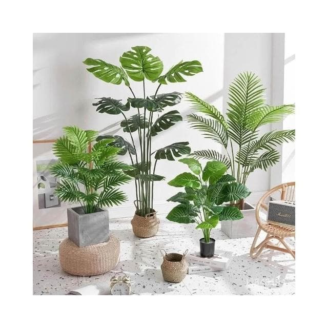 🔥部分現貨 北歐ins風仿真植物 客廳仿真綠植龜背竹小盆栽 假綠植擺件 裝飾假花仿真花擺設 綠植裝飾擺件 擺飾假花