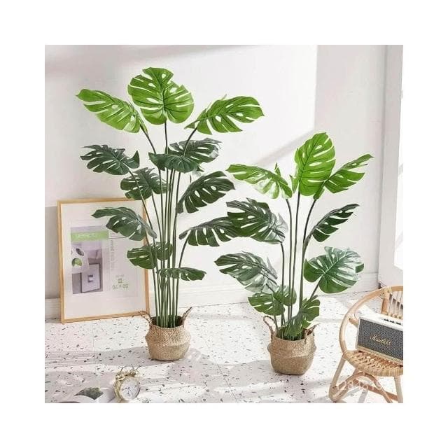 🔥部分現貨 北歐ins風仿真植物 客廳仿真綠植龜背竹小盆栽 假綠植擺件 裝飾假花仿真花擺設 綠植裝飾擺件 擺飾假花