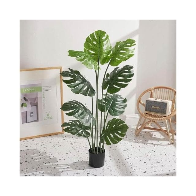 🔥部分現貨 北歐ins風仿真植物 客廳仿真綠植龜背竹小盆栽 假綠植擺件 裝飾假花仿真花擺設 綠植裝飾擺件 擺飾假花