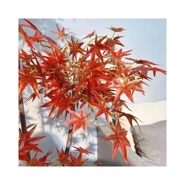 ✨可開發票✨ins仿真紅綠植楓樹盆栽北歐現代輕奢客廳房間網紅室內落地假樹 假植物落地擺件居傢裝飾 仿真植物 人造植物