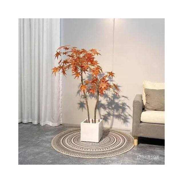 ✨可開發票✨ins仿真紅綠植楓樹盆栽北歐現代輕奢客廳房間網紅室內落地假樹 假植物落地擺件居傢裝飾 仿真植物 人造植物