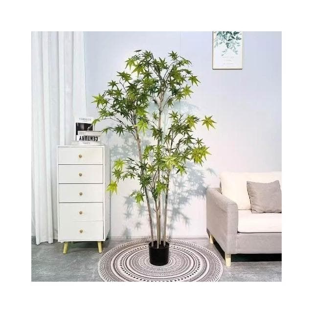 ✨可開發票✨ins仿真紅綠植楓樹盆栽北歐現代輕奢客廳房間網紅室內落地假樹 假植物落地擺件居傢裝飾 仿真植物 人造植物