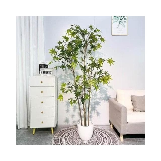 ✨可開發票✨ins仿真紅綠植楓樹盆栽北歐現代輕奢客廳房間網紅室內落地假樹 假植物落地擺件居傢裝飾 仿真植物 人造植物