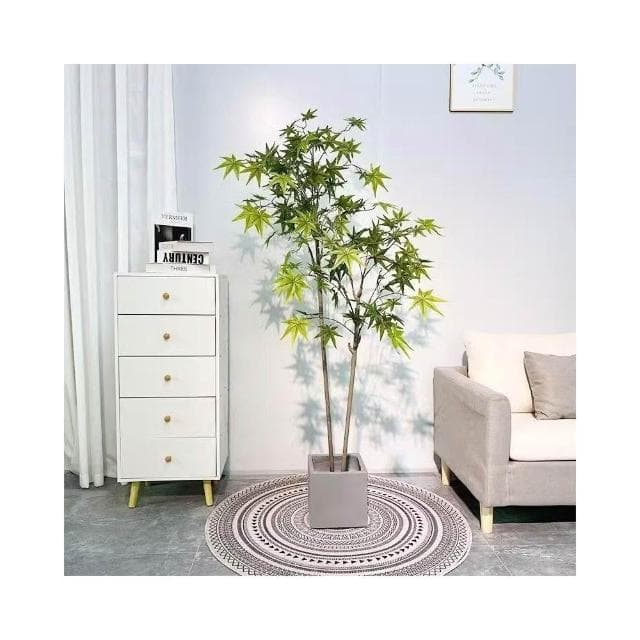 ✨可開發票✨ins仿真紅綠植楓樹盆栽北歐現代輕奢客廳房間網紅室內落地假樹 假植物落地擺件居傢裝飾 仿真植物 人造植物