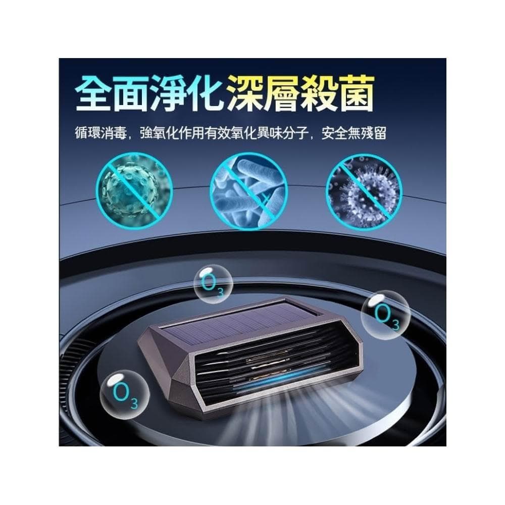 光能清淨機 車用空氣清淨機 空氣淨化器 太陽能電 強效滅菌 除甲醛 太陽能臭氧負離子淨化器 清淨機