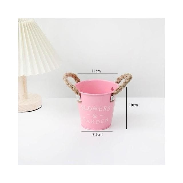 【璟采職人】園藝盆器 多肉植物 作舊鐵桶 室內擺飾 多肉盆器 永生花花器 乾燥花花器 造型花盆 盆栽花器 花禮 送禮