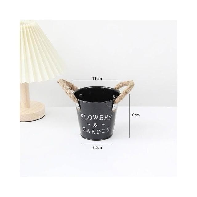 【璟采職人】園藝盆器 多肉植物 作舊鐵桶 室內擺飾 多肉盆器 永生花花器 乾燥花花器 造型花盆 盆栽花器 花禮 送禮