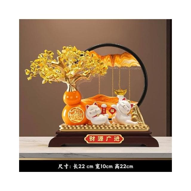 發財樹流沙畫招財貓擺件開業禮物辦公室店鋪前臺裝飾喬遷新居禮物
