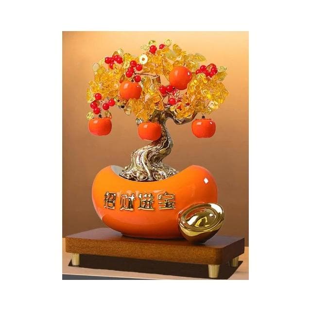 發財樹擺件新中式客廳電視櫃辦公室桌面搖錢樹鹿裝飾喬遷開業禮物