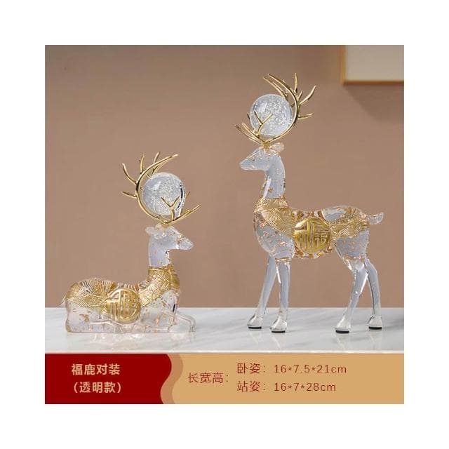 發財樹擺件新中式客廳電視櫃辦公室桌面搖錢樹鹿裝飾喬遷開業禮物