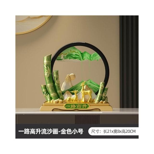 節節高升流沙畫擺件高級感客廳招財鹿辦公室裝飾開業禮物喬遷禮品