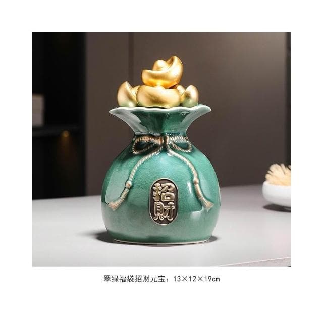 招財聚寶盆擺件新中式家居客廳辦公室博古架高檔裝飾品喬遷禮物
