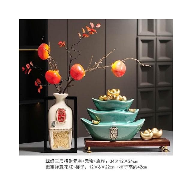 招財聚寶盆擺件新中式家居客廳辦公室博古架高檔裝飾品喬遷禮物