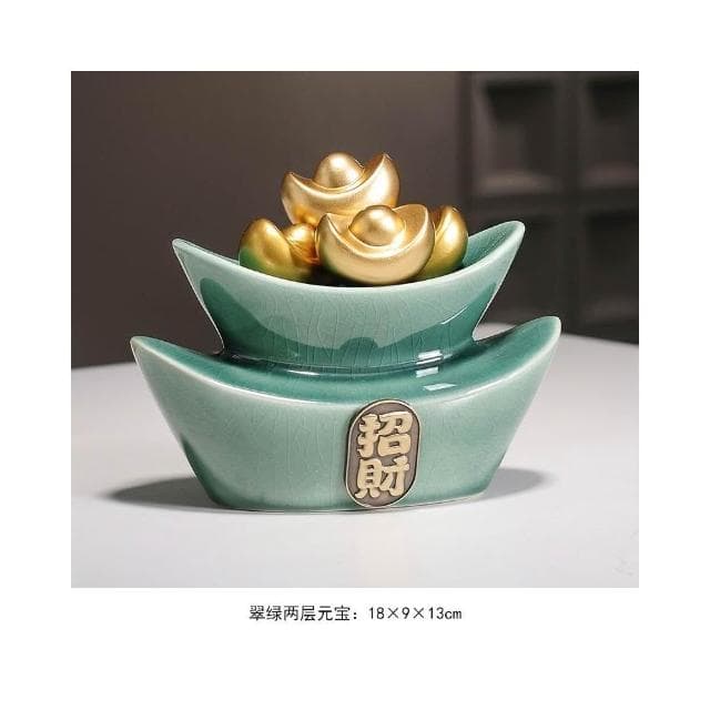 招財聚寶盆擺件新中式家居客廳辦公室博古架高檔裝飾品喬遷禮物