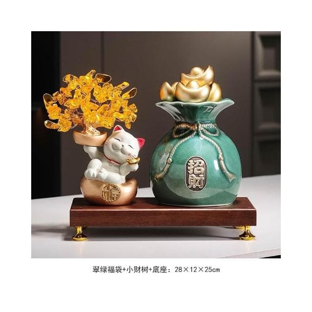 招財聚寶盆擺件新中式家居客廳辦公室博古架高檔裝飾品喬遷禮物