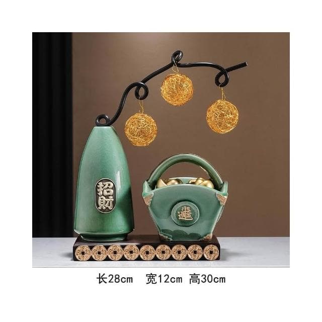 招財聚寶盆擺件新中式家居客廳辦公室博古架高檔裝飾品喬遷禮物