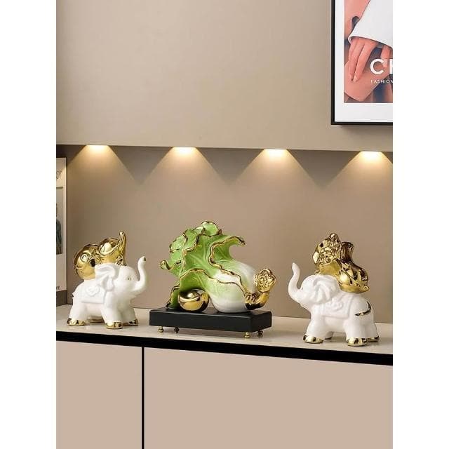 辦公室如意白菜擺件高檔客廳玄關酒櫃裝飾品開業喬遷之喜入宅禮物