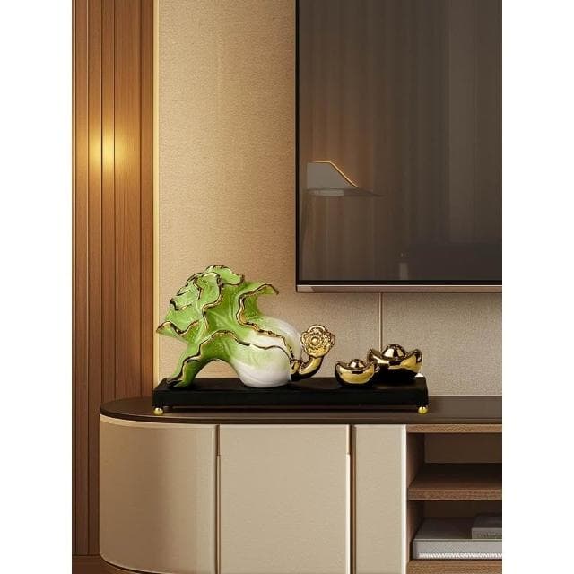 辦公室如意白菜擺件高檔客廳玄關酒櫃裝飾品開業喬遷之喜入宅禮物