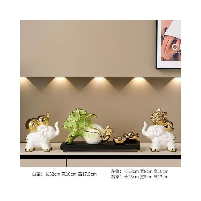 辦公室如意白菜擺件高檔客廳玄關酒櫃裝飾品開業喬遷之喜入宅禮物