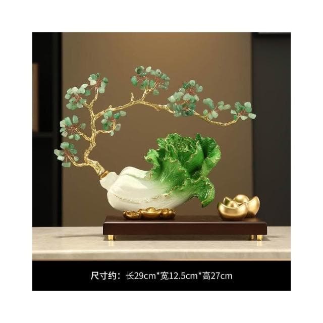 白菜擺件高端款客廳玄關招財開業禮品百財酒櫃裝飾品喬遷開店禮物