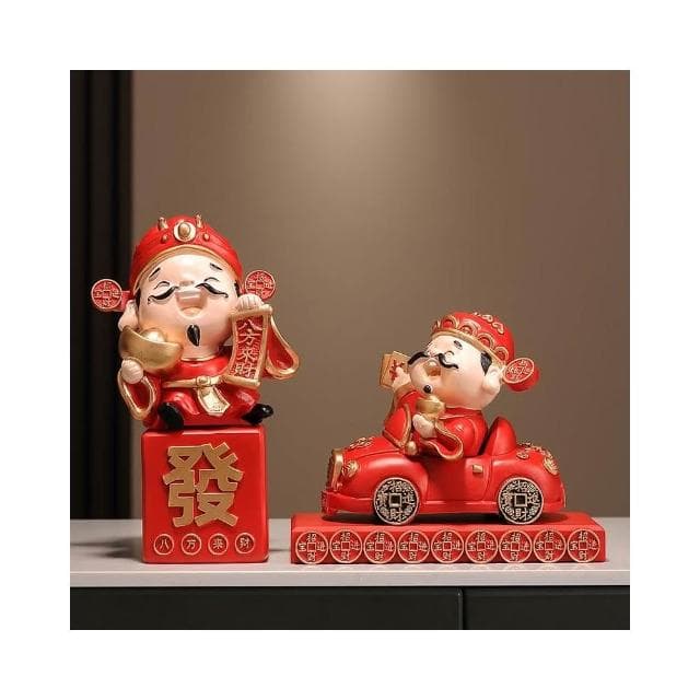 招財財神爺擺件新中式客廳玄關辦公室擺設客廳喬遷店鋪開業禮物