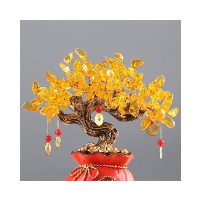 錢袋元寶發財樹招財進寶中式擺件客廳玄關電視櫃喬遷開業裝飾禮物