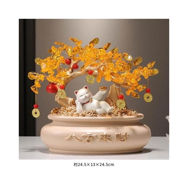 發財樹搖錢樹金元寶新中式擺件辦公室前臺酒櫃裝飾喬遷開業禮物品