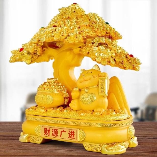 發財樹擺件招財貓客廳電視櫃酒櫃裝飾品店鋪公司開業喬遷新居禮品