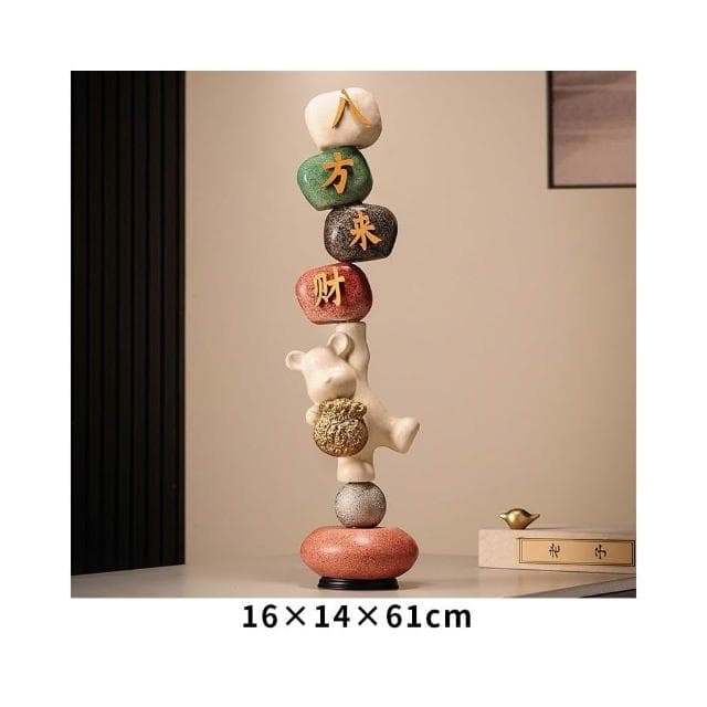 八方來財招財小熊擺件辦公室玄關客廳酒櫃裝飾品喬遷之喜開業賀禮