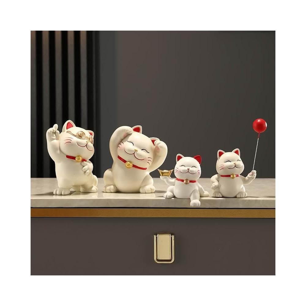招財貓一家三四五口的擺件輕奢客廳電視櫃酒櫃玄關裝飾品喬遷禮物