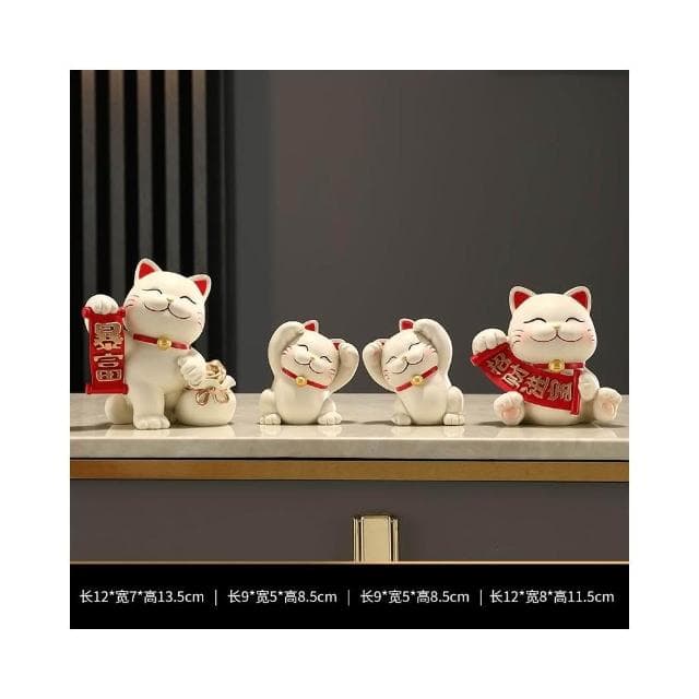 招財貓一家三四五口的擺件輕奢客廳電視櫃酒櫃玄關裝飾品喬遷禮物