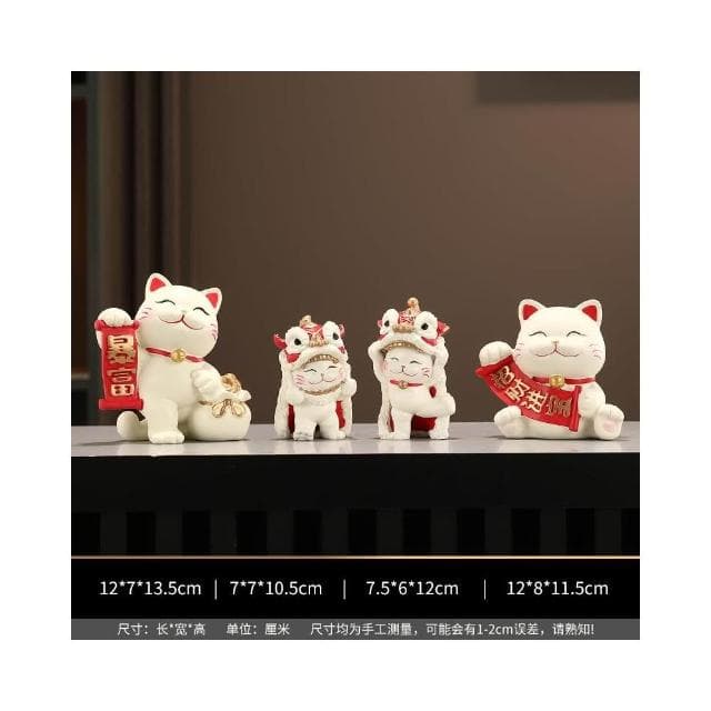 招財貓一家三四五口的擺件輕奢客廳電視櫃酒櫃玄關裝飾品喬遷禮物