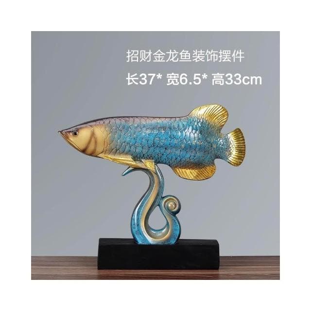 招財金龍魚裝飾擺件喬遷開業結婚禮物 客廳電視櫃酒櫃家居裝飾品