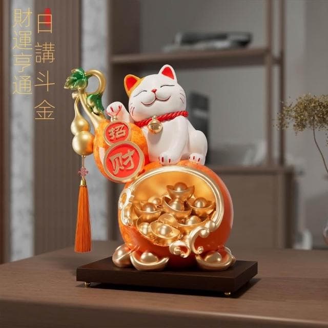 葫蘆招財貓擺件客廳玄關酒櫃電視櫃裝飾品開業大吉喬遷禮物