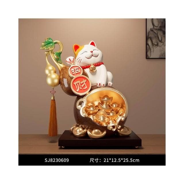 葫蘆招財貓擺件客廳玄關酒櫃電視櫃裝飾品開業大吉喬遷禮物