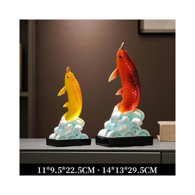 年年有餘金龍魚擺件招財客廳裝飾品辦公室桌面工藝品喬遷開業禮物