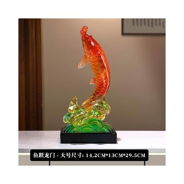 輕奢金龍魚年年有餘擺件辦公室客廳酒櫃電視櫃玄關大氣喬遷禮品