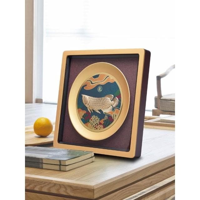 金龍魚擺件招財金箔畫喬遷新居搬家客廳辦公室公司開業新年會禮物