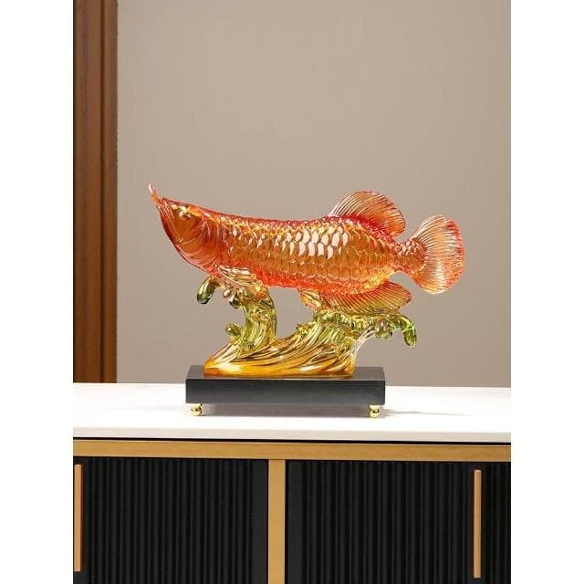 招財金龍魚擺件年年有餘客廳電視櫃酒櫃裝飾品公司喬遷開業禮物