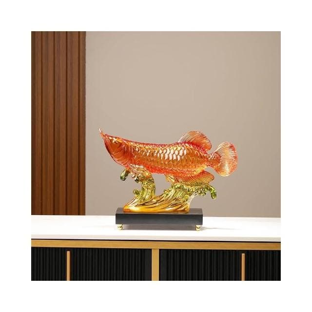 招財金龍魚擺件年年有餘客廳電視櫃酒櫃裝飾品公司喬遷開業禮物