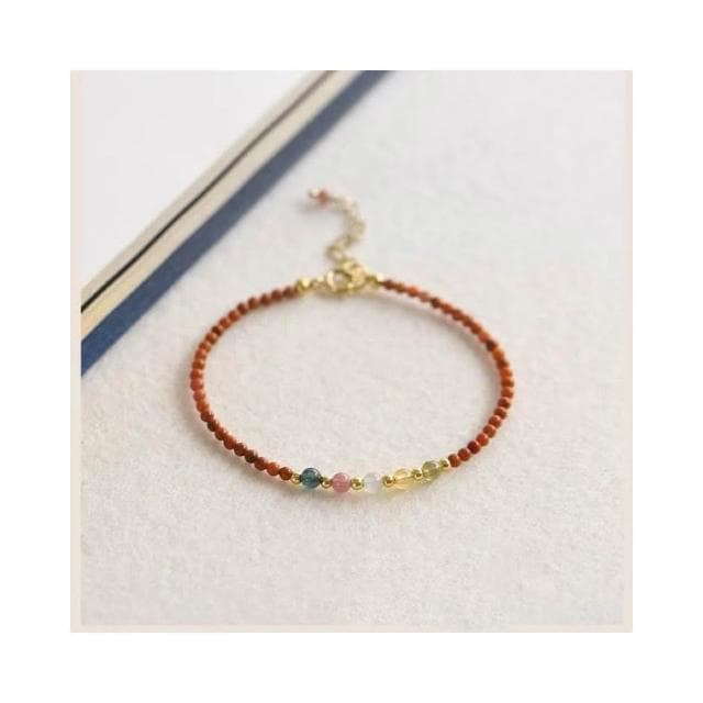 【開運堂】🔥現貨🔥 3MM南紅碧璽 天然南紅瑪瑙本命年轉運手鍊女極細柿子紅碧璽手串 開運堂