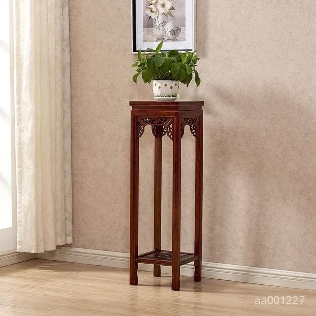 花架實木中式客廳榆木仿古花架子多層室內特價綠蘿盆景方形展示邊桌 盆栽架 花架 植物架 3TJ3