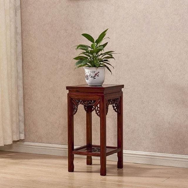 花架實木中式客廳榆木仿古花架子多層室內特價綠蘿盆景方形展示邊桌 盆栽架 花架 植物架 3TJ3