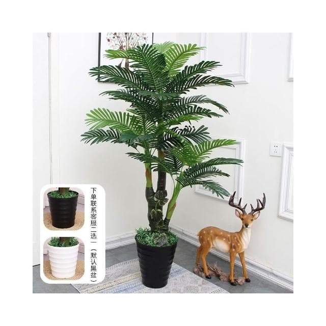 宅配免運🚚 仿真散尾葵 假盆栽綠植 輕奢客廳裝飾 落地假花擺件 大型仿生植物