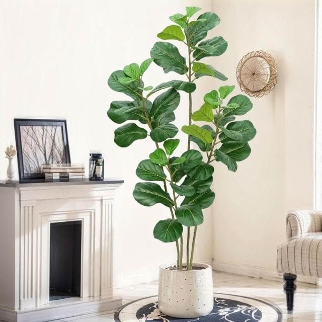 🌿仿真植物🌿仿真琴葉榕 落地假盆栽 室內大型仿生綠植擺件 客廳輕奢裝飾花 假樹 客廳裝飾品