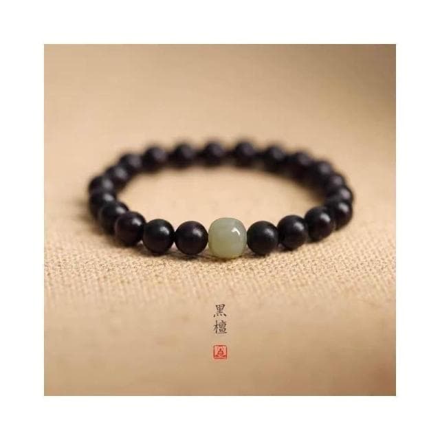 【開運堂】現貨 檀木 紫檀手串女生黑檀木佛珠金絲楠木手鍊和田玉